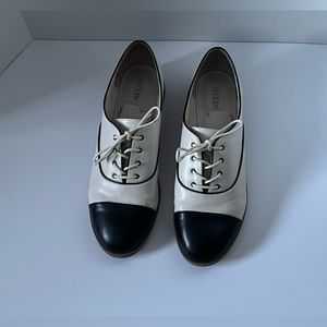 White and Black Leather Dress Shoe